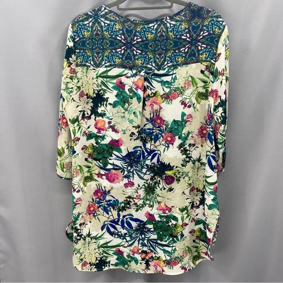 FIG AND FLOWER Multicolor Floral Lightweight Popover Tunic Top Size 1X NWT - Picture 2 of 14